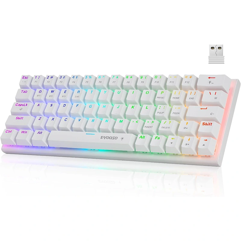 63 RGB клавиша безжична BT 2,4 GHz type-c механична клавиатура за игри