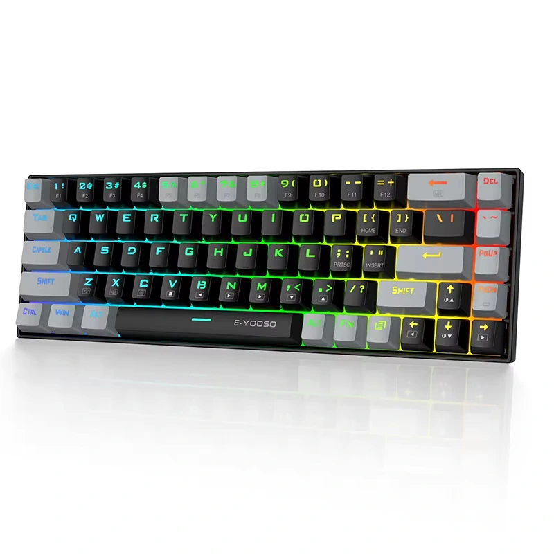 68 клавиша RGB кабелна механична клавиатура за игри