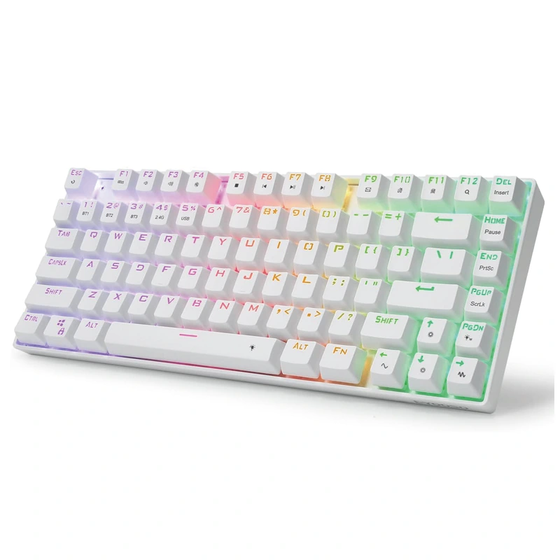 81 клавиша безжична Bluetooth 2,4 Ghz RGB механична клавиатура