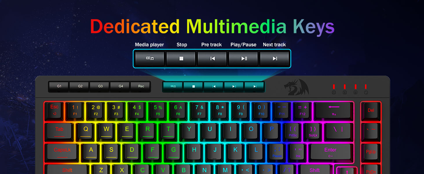 Black K519 Wired Gaming RGB Backlit Keyboard