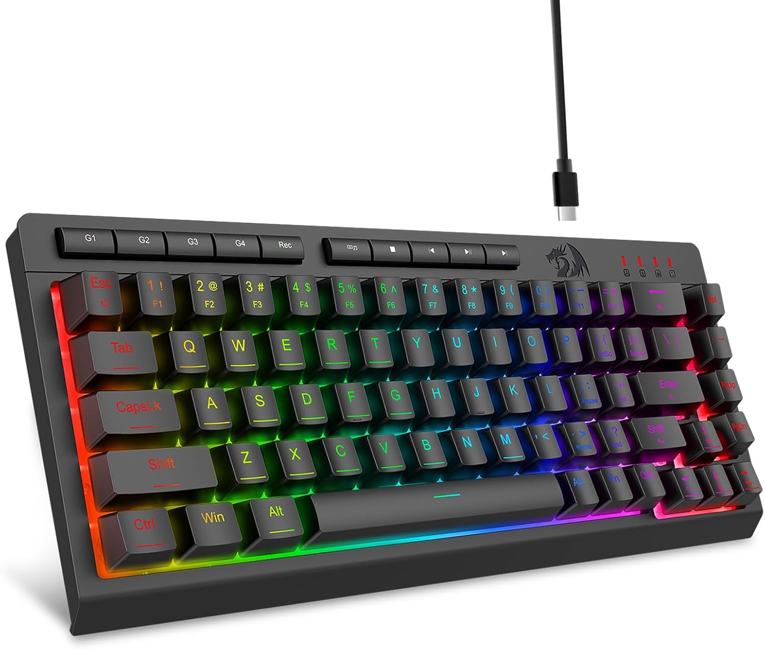 Черна клавиатура K519 с кабелна RGB подсветка