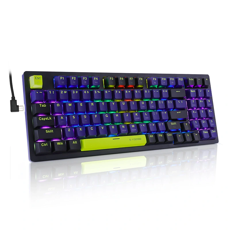 Кабелна механична игрална клавиатура Rainbow с 94 клавиша